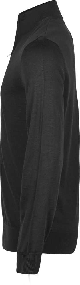 Half Zip Strik Herre, Sort - Style 6010