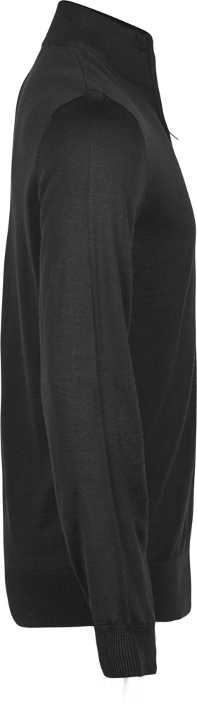 Half Zip Strik Herre, Sort - Style 6010