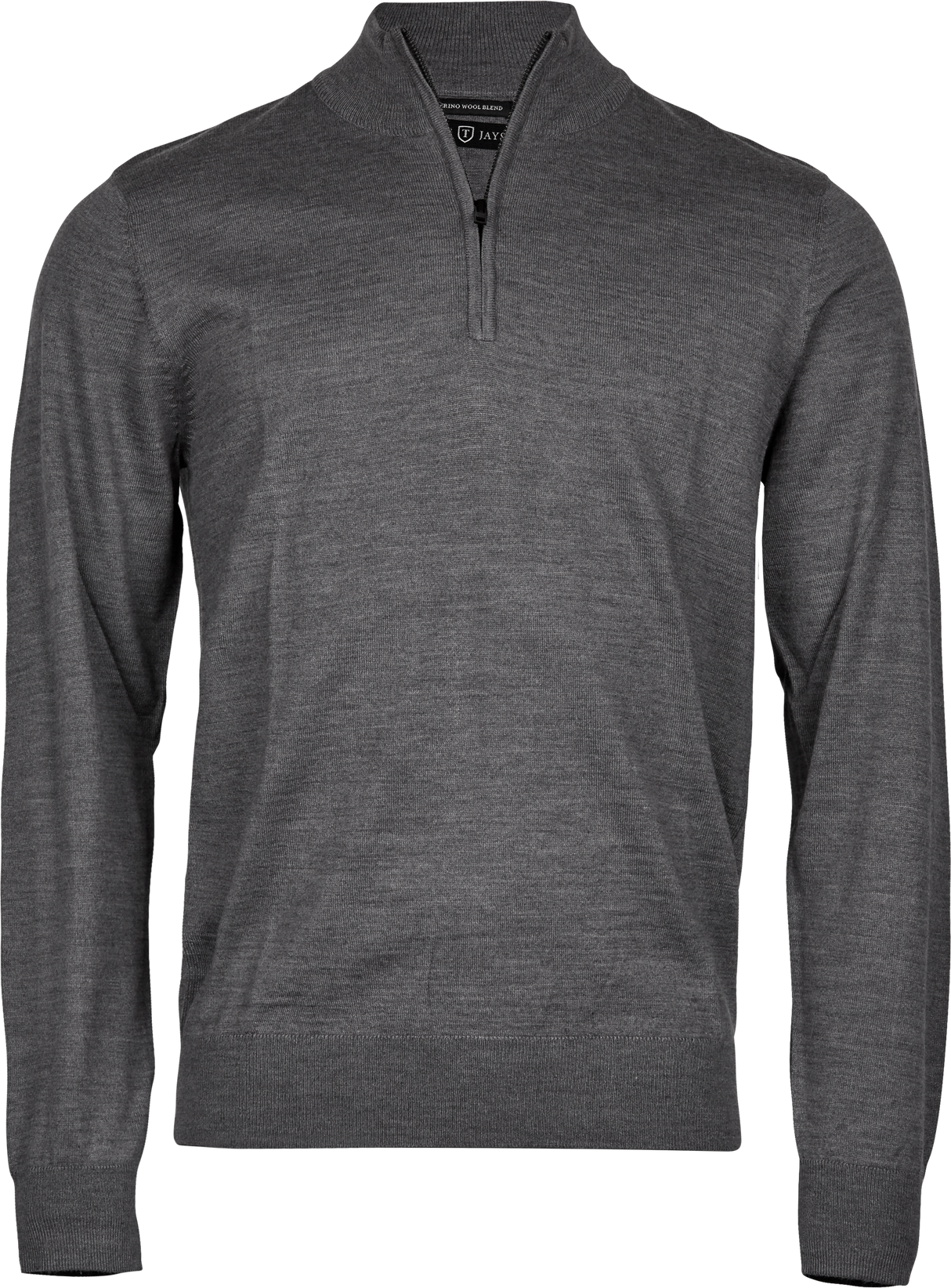 Half Zip Strik Herre, Grå Melange - Style 6010