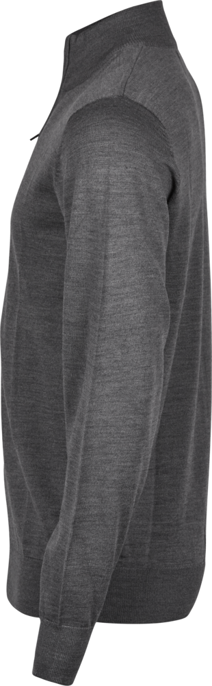Half Zip Strik Herre, Grå Melange - Style 6010