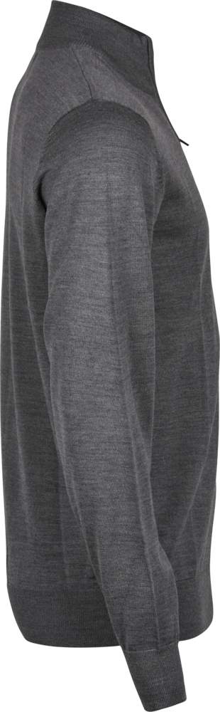 Half Zip Strik Herre, Grå Melange - Style 6010