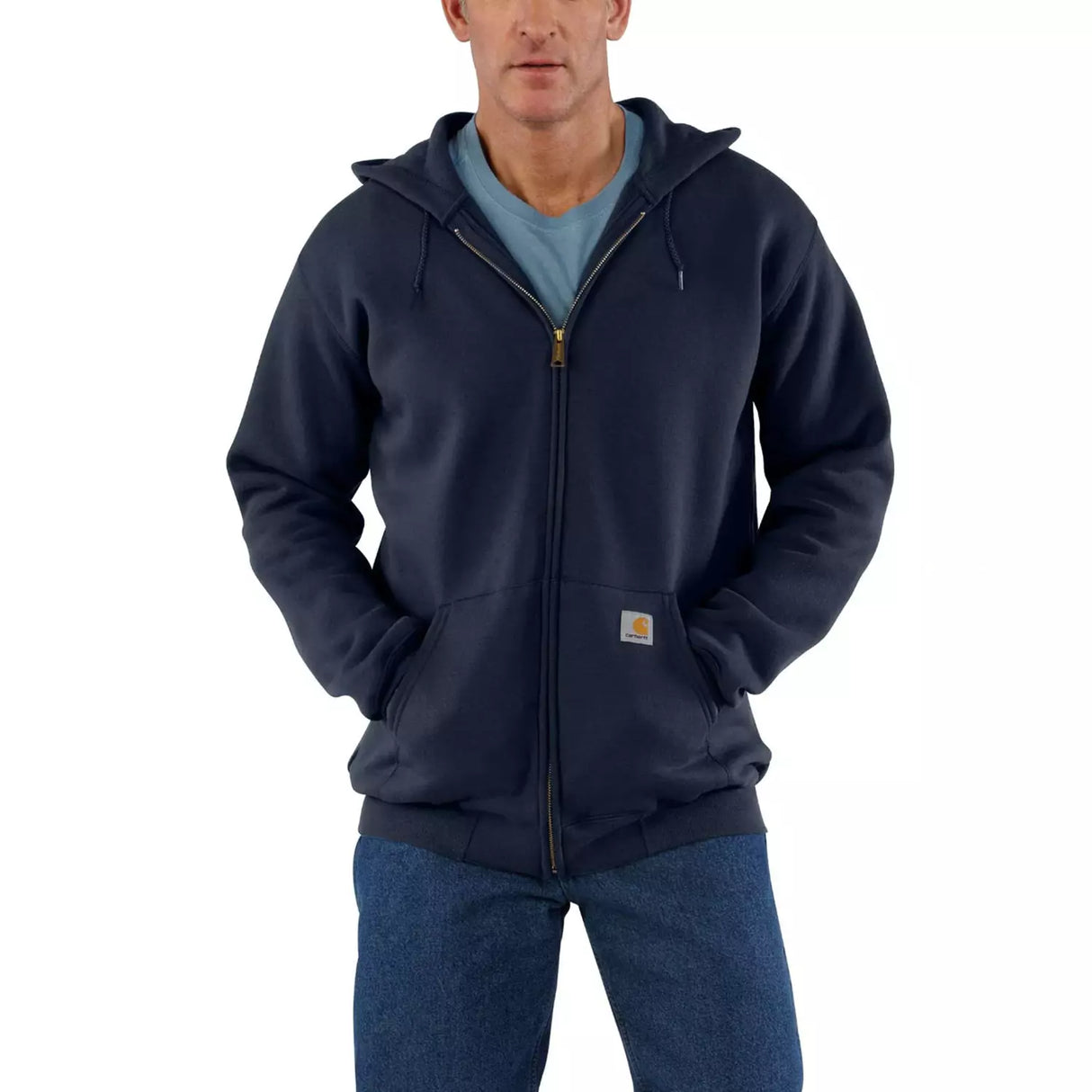 Hættetrøje Med Lynlås, Navy - Carhartt K122