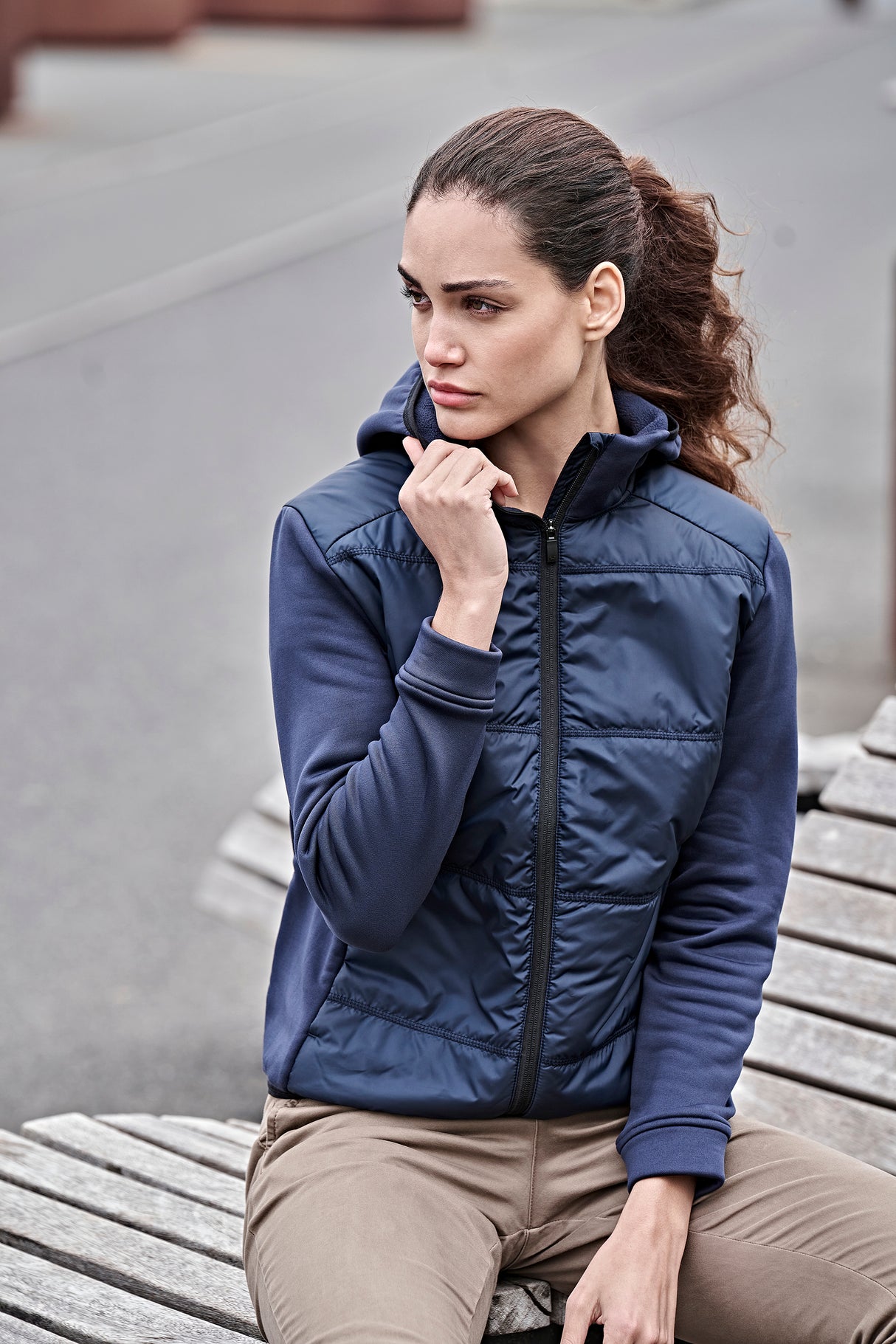 Hybrid Stretch Jakke Dame - Navy - Teejays 9113