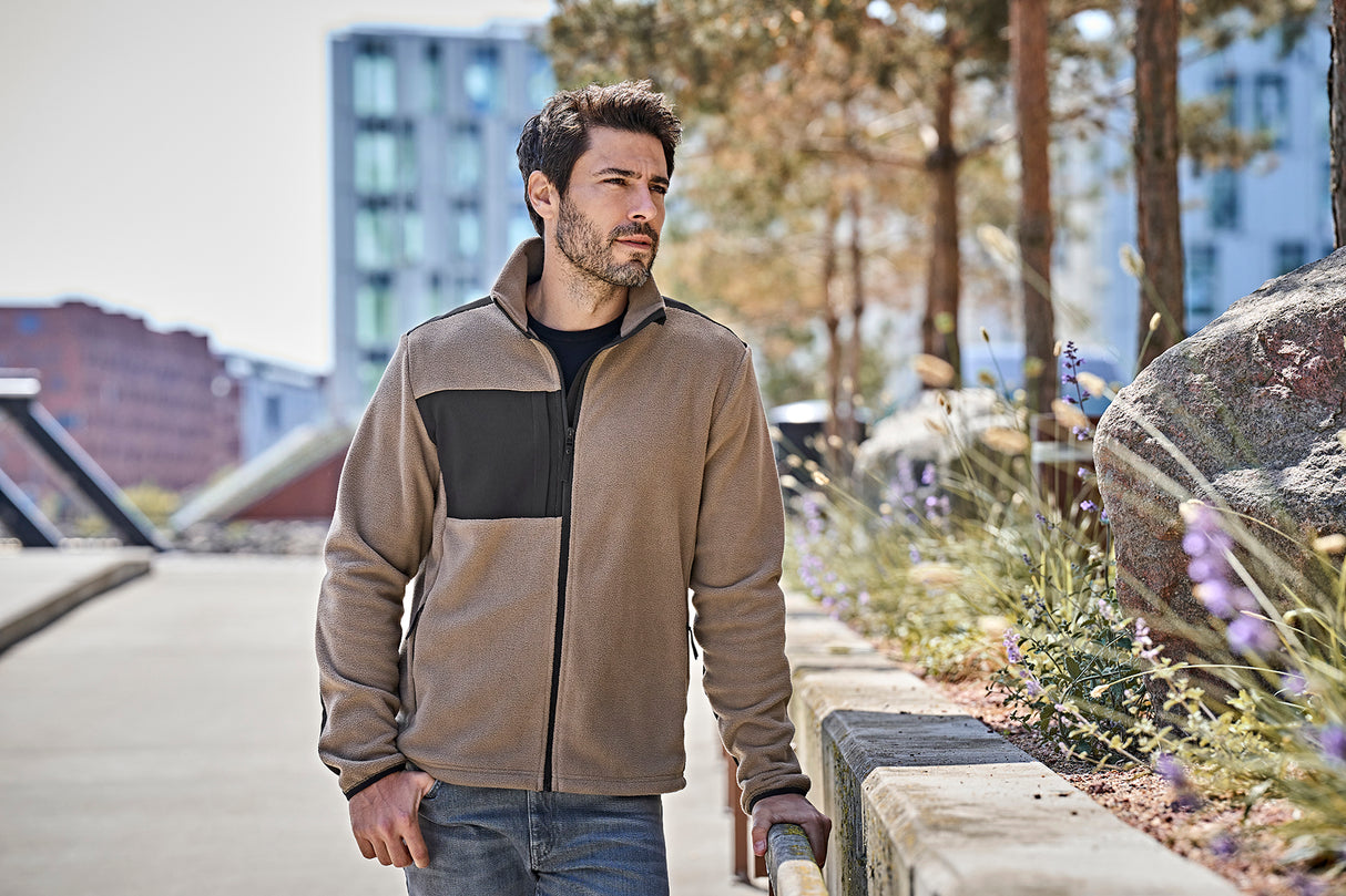 Outdoor Fleecejakke, Clay/Sort, Herre - Style 9120