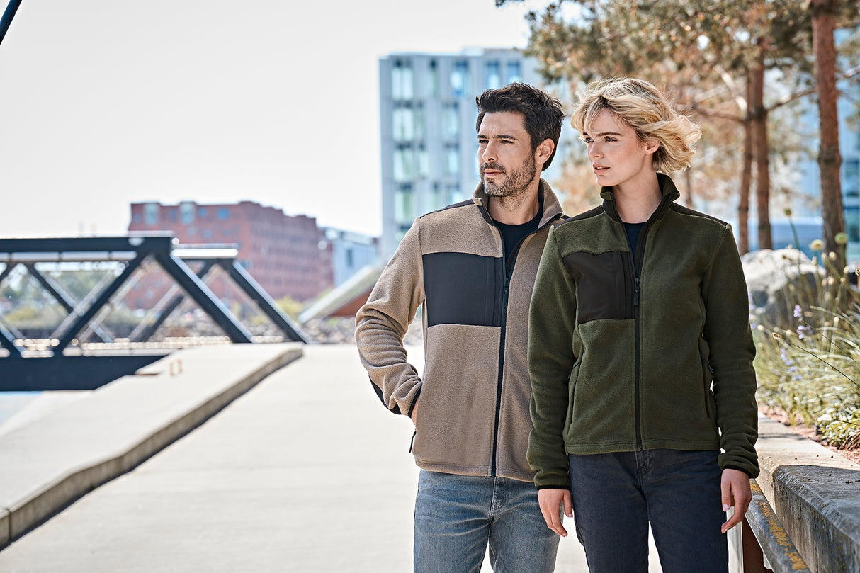 Outdoor Fleecejakke, Grøn/Sort, Herre - Style 9120