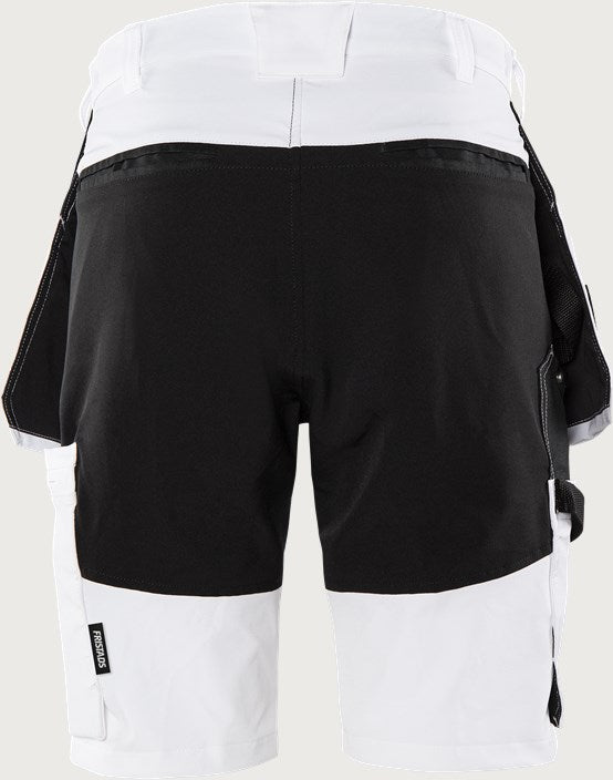 Håndværker stretchshorts, Hvid/Sort, Kansas 2762