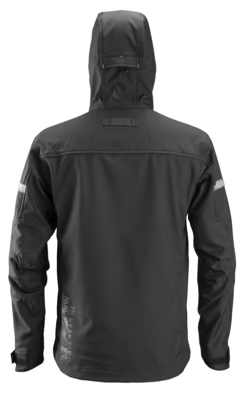 Softshell Hættejakke, Sort/Sort, Herre - Snickers 1229