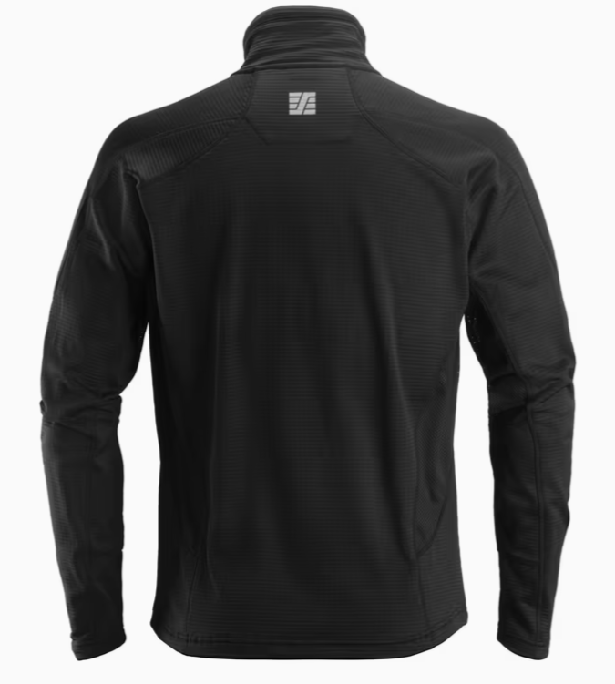 Snickers Body Mapping microfleece midlayer cardigan 9438, Sort