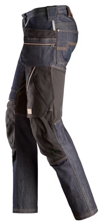 Snickers FlexiWork denim håndværkerbukser 6955, Denim/Sort