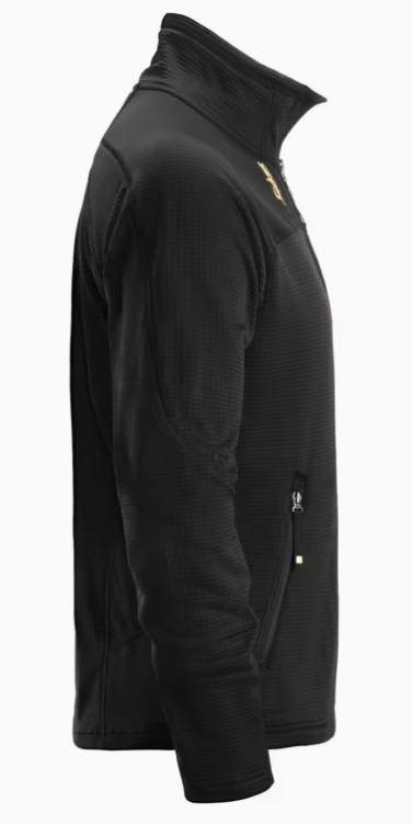 Snickers Body Mapping microfleece midlayer cardigan 9438, Sort