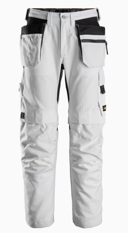 Snickers AllroundWork Canvas+ håndværkerbukser 6224, Hvid