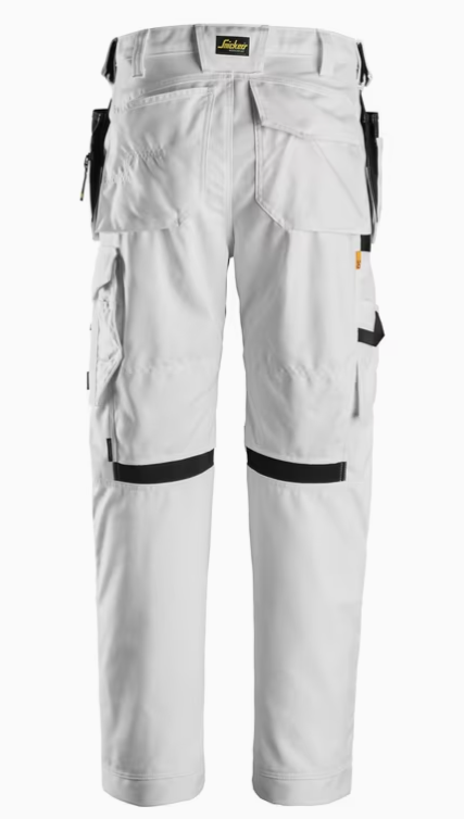 Snickers AllroundWork Canvas+ håndværkerbukser 6224, Hvid