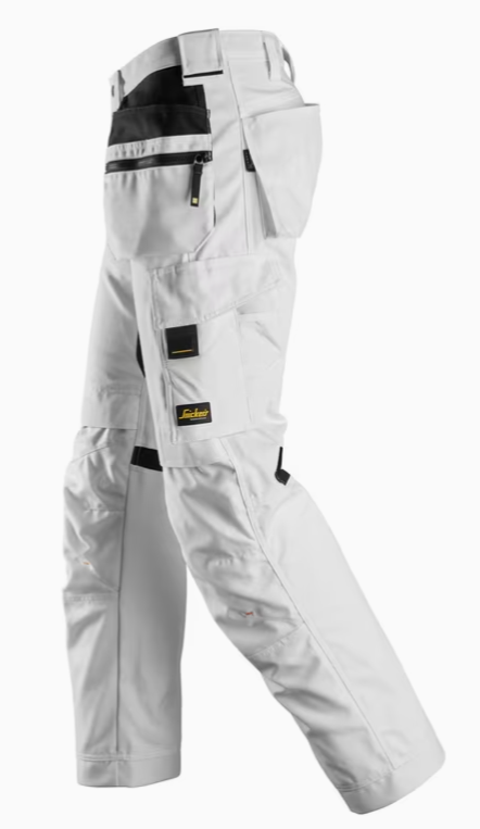 Snickers AllroundWork Canvas+ håndværkerbukser 6224, Hvid