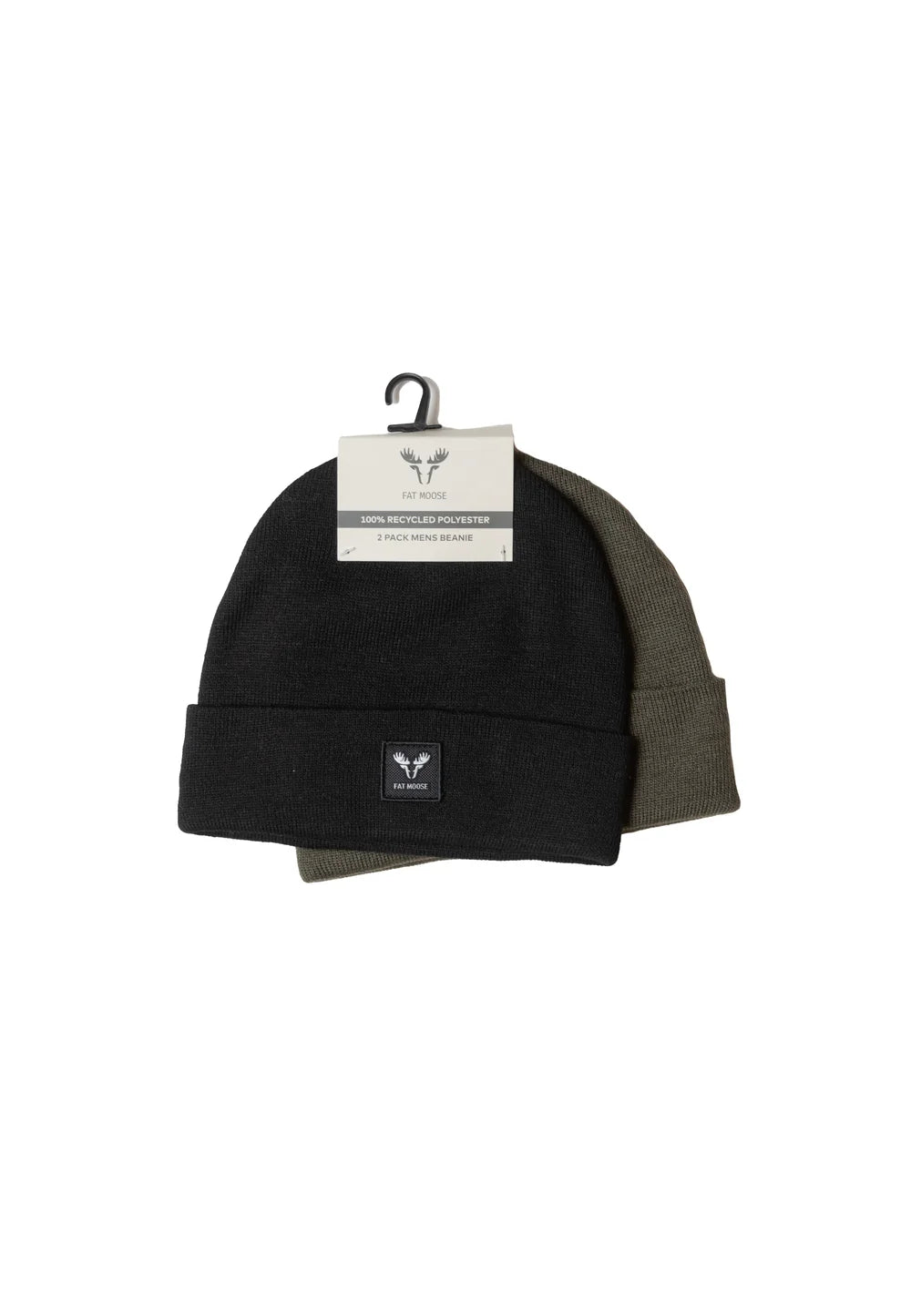 Base 2-Pack Beanie, Sort/Army, Fat Moose FM2795