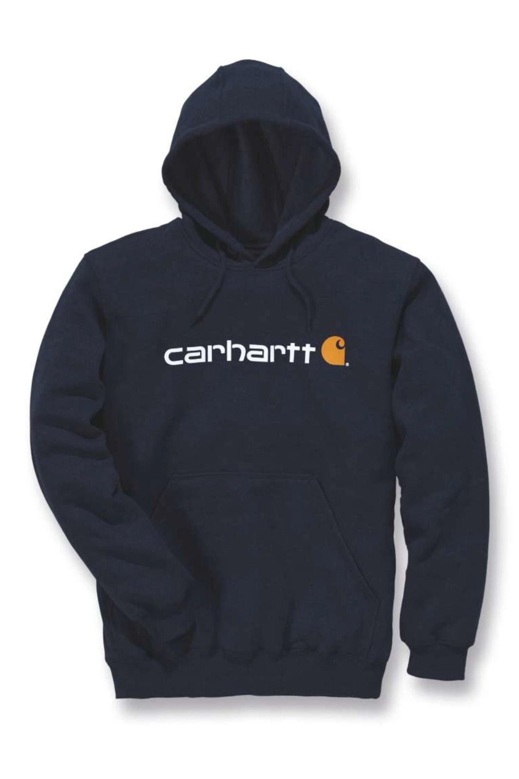 Hættetrøje Signature Logo Midweight, Herre, New navy - Carhartt 100074 - 472