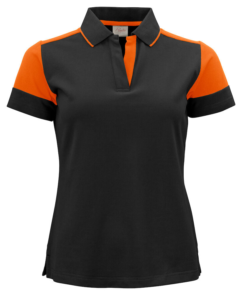Prime Polo dame, Sort/Orange - PRINTER 2265025