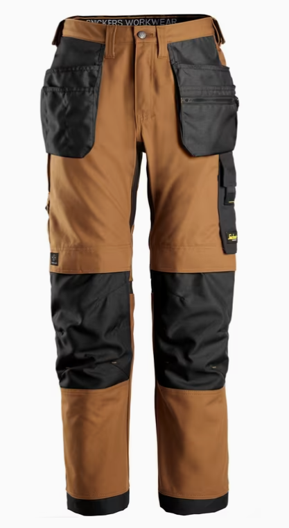 Snickers AllroundWork Canvas+ håndværkerbukser 6224, Brun/Sort
