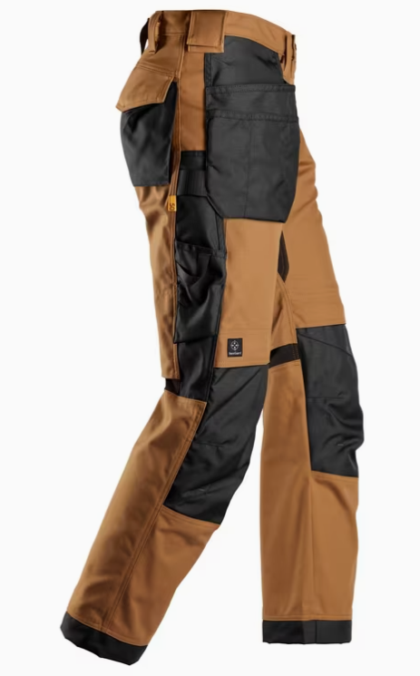 Snickers AllroundWork Canvas+ håndværkerbukser 6224, Brun/Sort