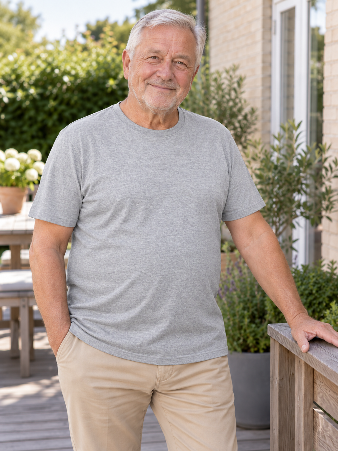 Casual T-shirt, Lysgrå