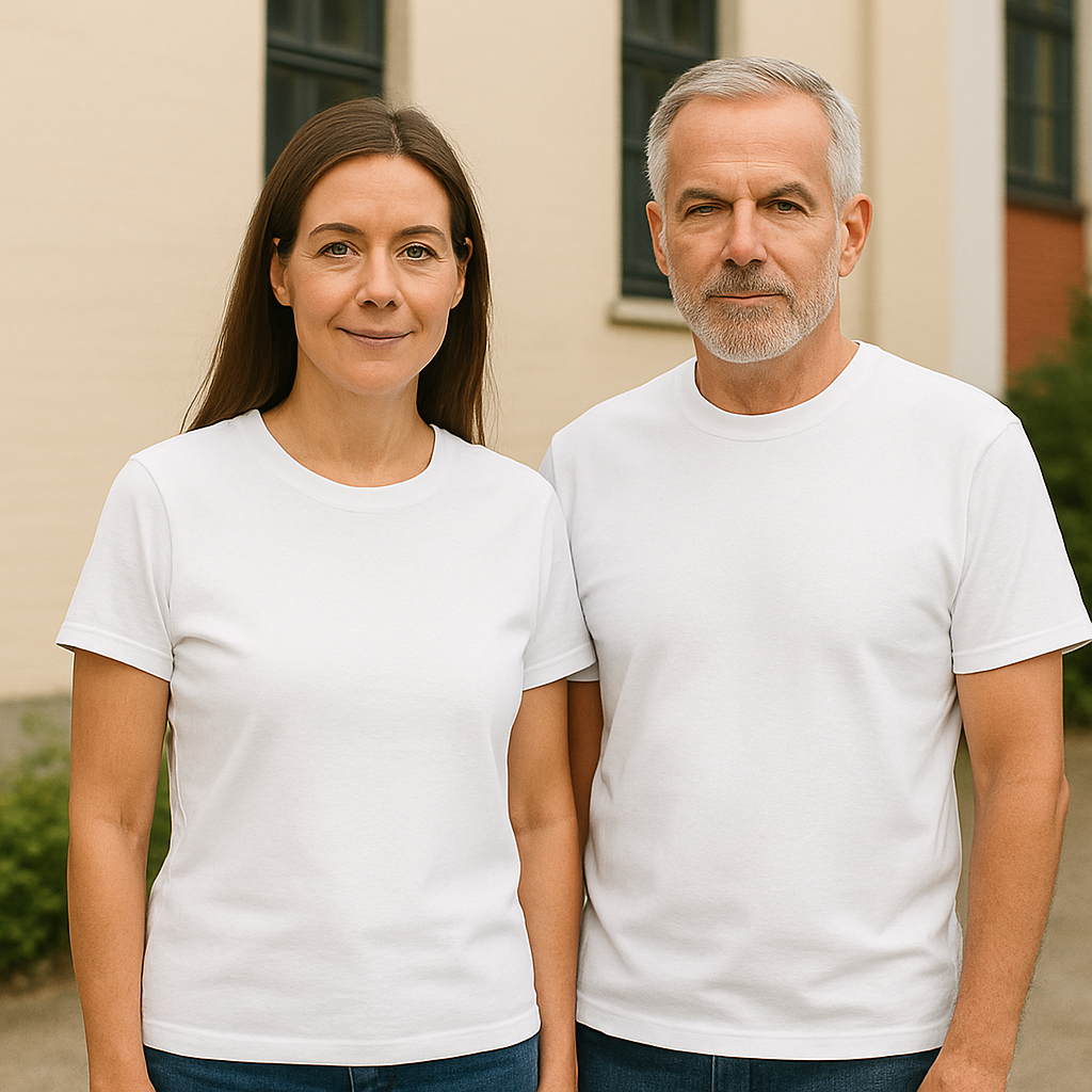 Billig Basic T-shirt Unisex, Hvid - ST144