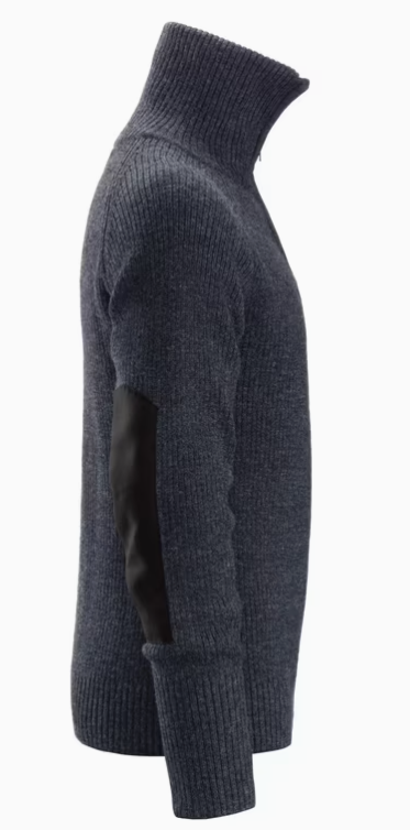 Snickers AllroundWork uldtrøje med kort lynlås 2905, Marine