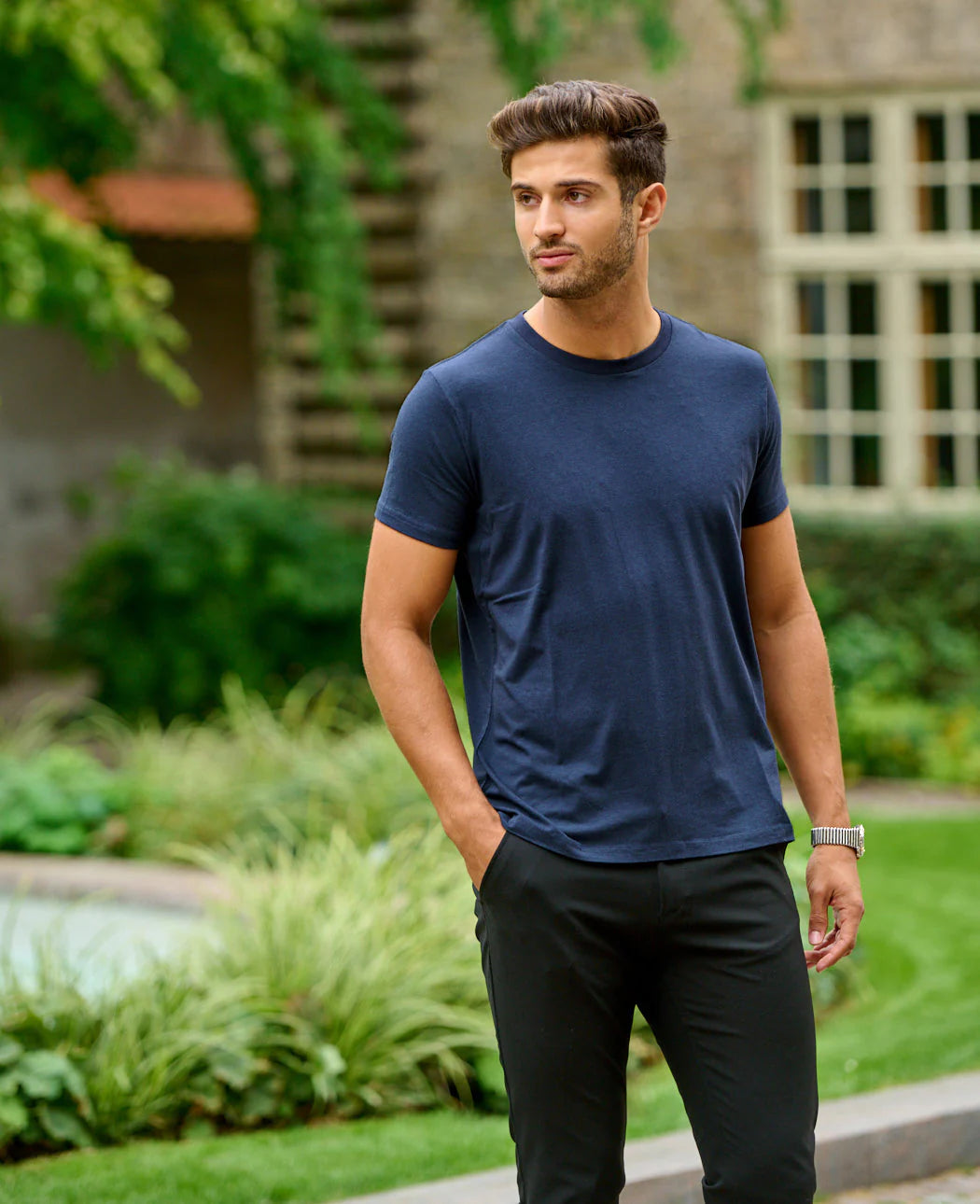 Bambus T-shirt - Basic Navy Blå