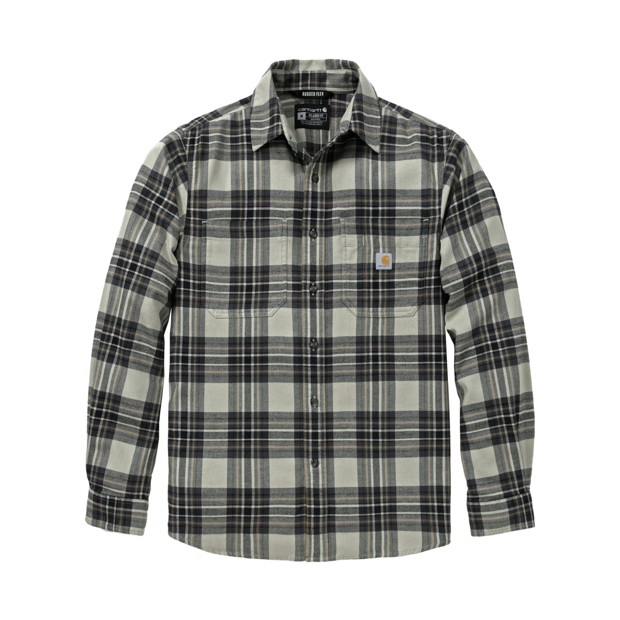 Carhartt flannelskjorte med lange ærmer, Faded Fatigue - 107010