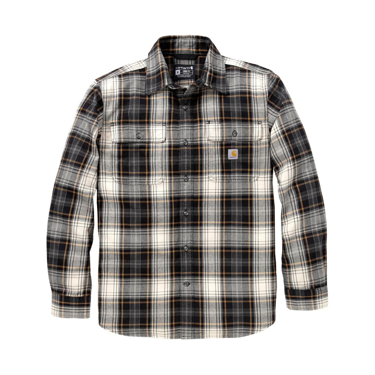 Bomulds Flannelskjorte, Sort, Carhartt 107013