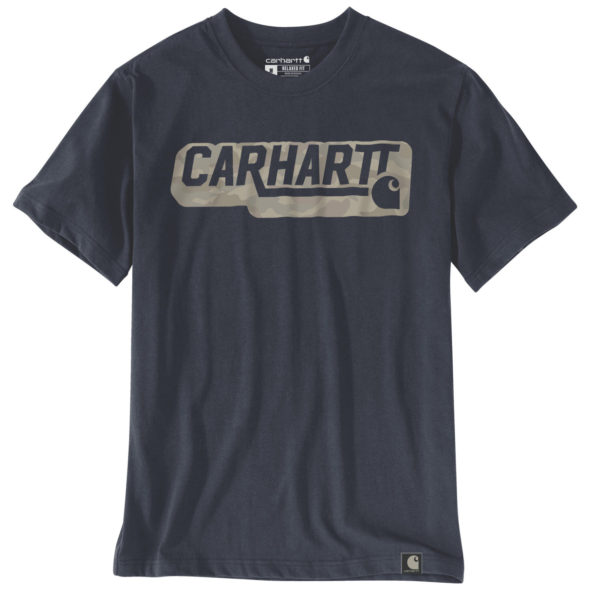 Irvine Camo Logo T-shirt, Navy, Carhartt 107772