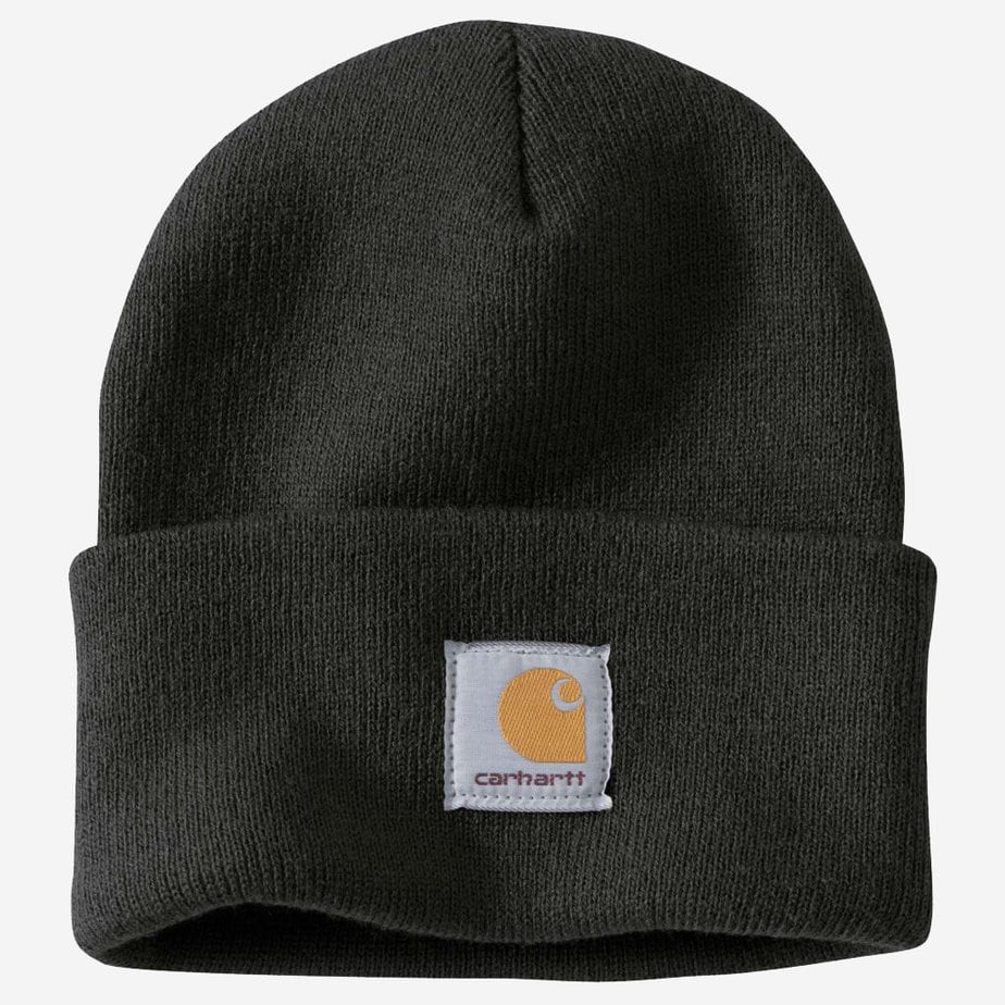 Carhartt strikhue med logo, sort A18