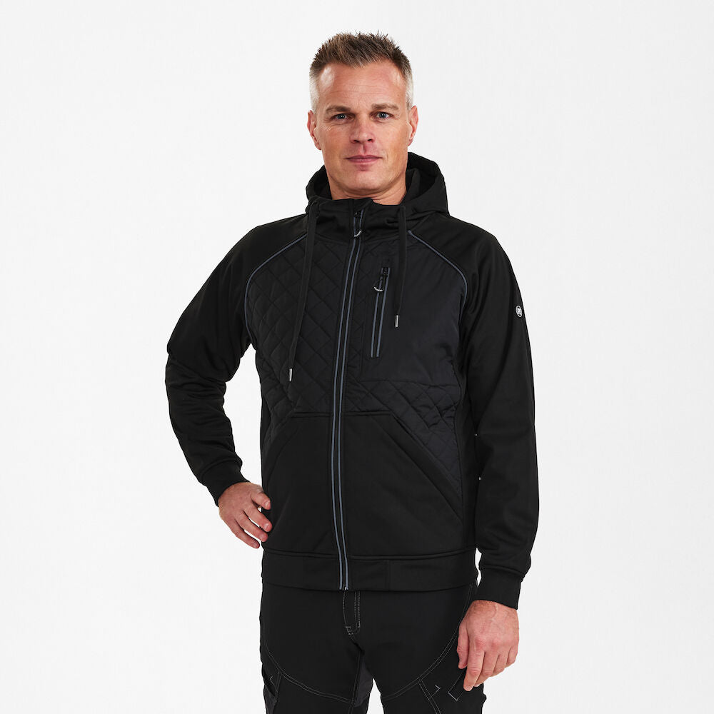 X-treme softshelljakke med hætte, Sort - Herre - Engel Workwear - 1361-207-20