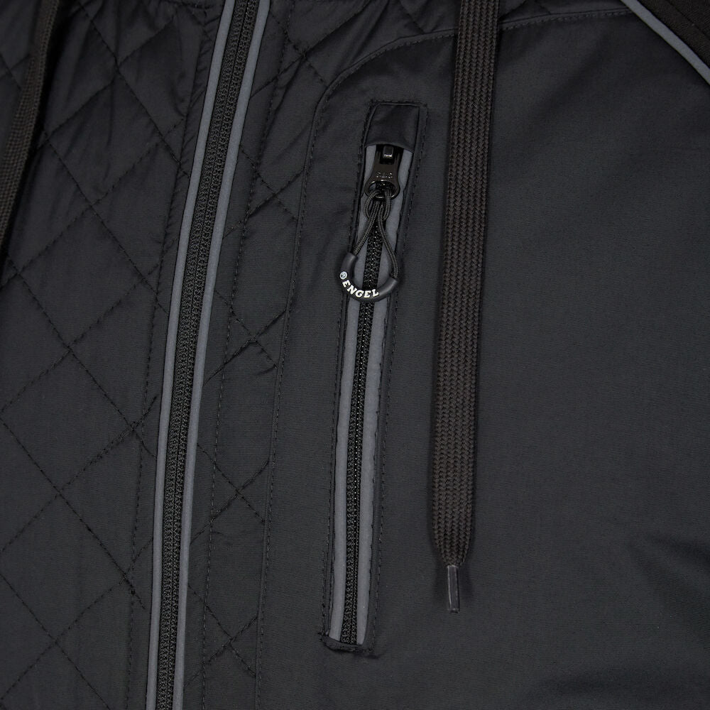 X-treme softshelljakke med hætte, Sort - Herre - Engel Workwear - 1361-207-20