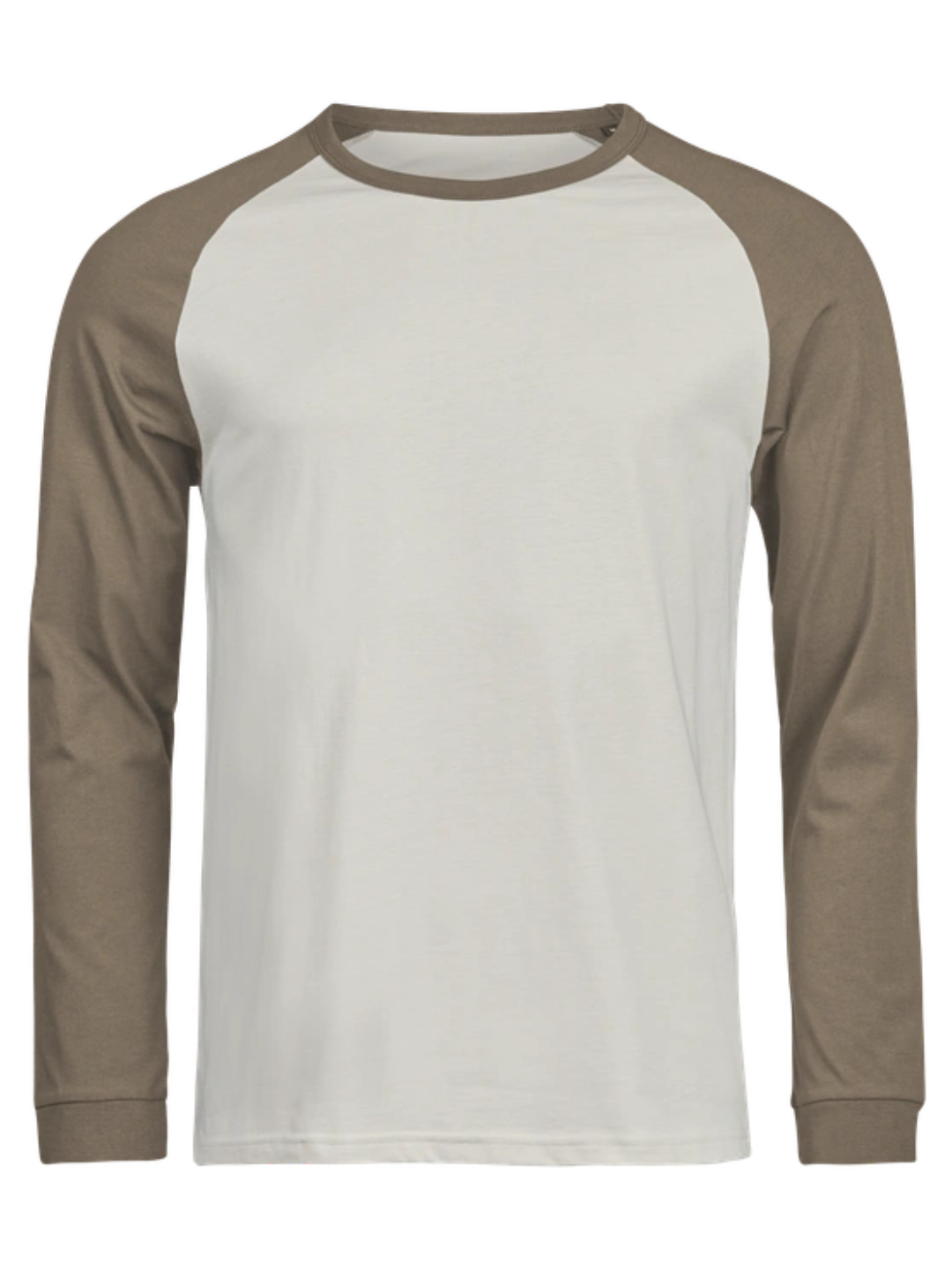 Baseball tofarvet langærmet t-shirt, Cream/Lysbrun