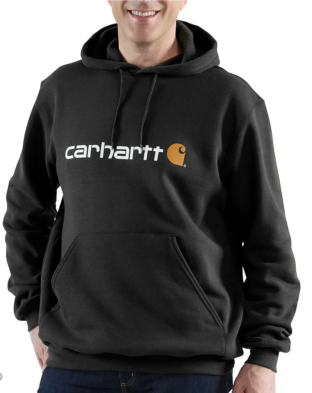 Hættetrøje Signature Logo Midweight, Herre, Sort - Carhartt 100074 - BLK