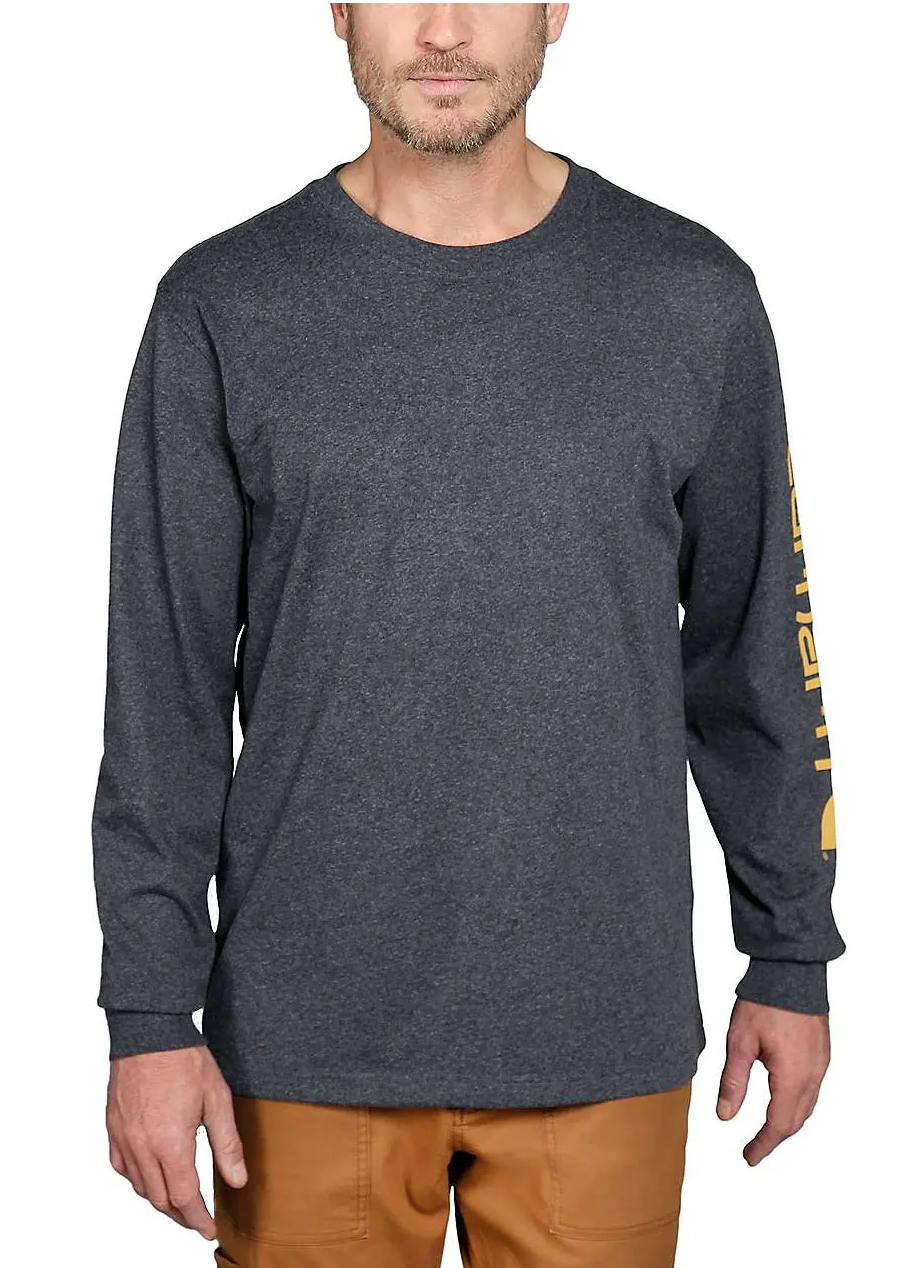 Langærmet T-shirt, Herre, Carbon heather - Carhartt EK231 - CHR