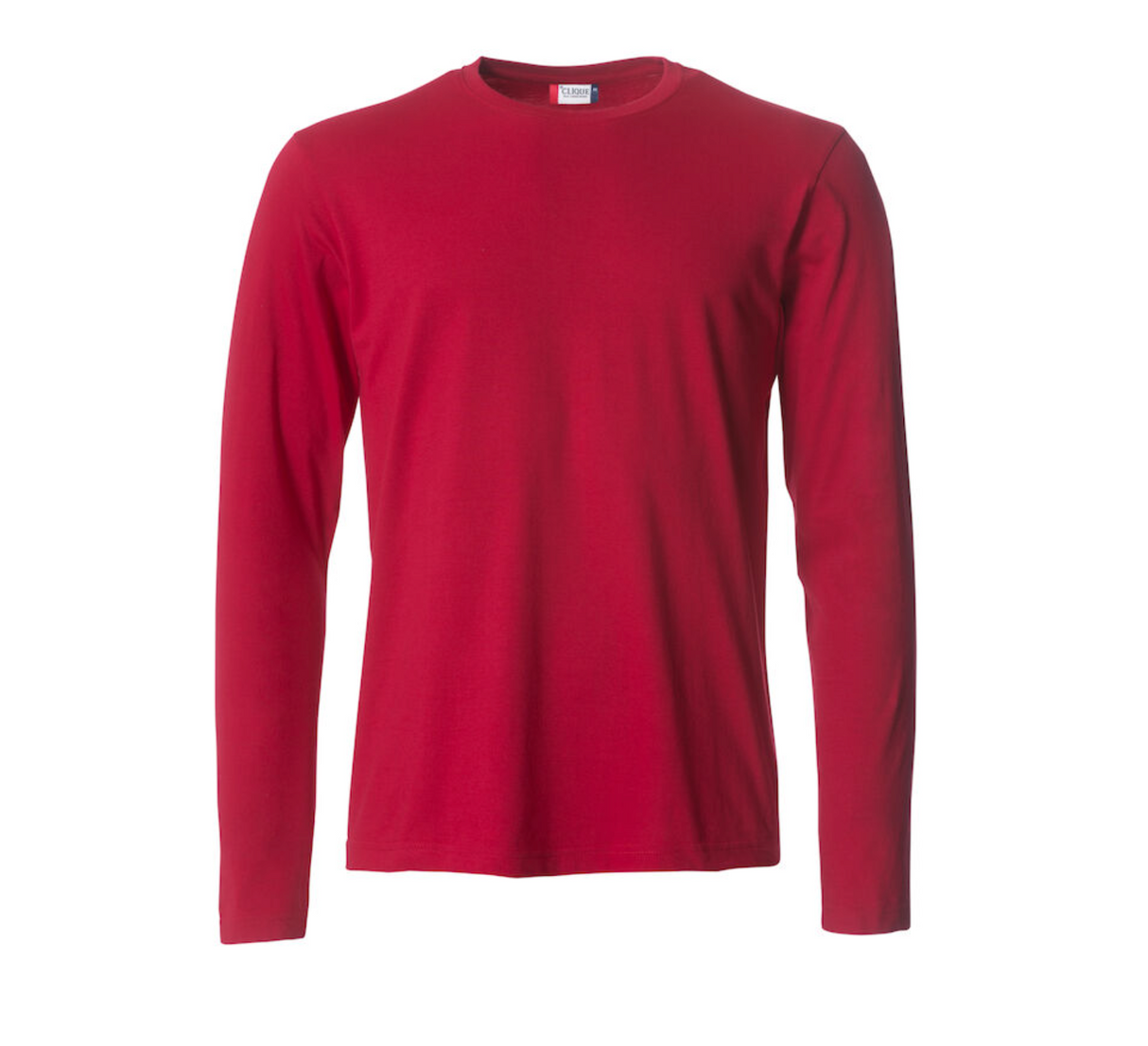 Basic T-shirt med langeærmer - Herre - Rød - Clique 029033