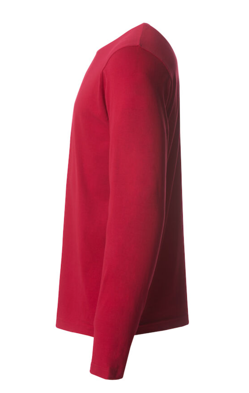 Basic T-shirt med langeærmer - Herre - Rød - Clique 029033