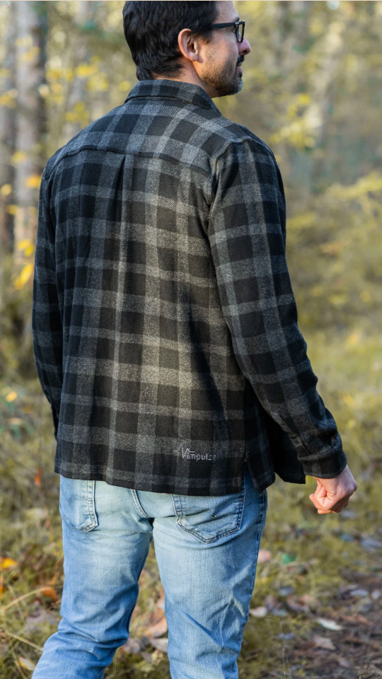 Luksus Skovmandsskjorte i Sort/Grå, Herre - Vimpulze