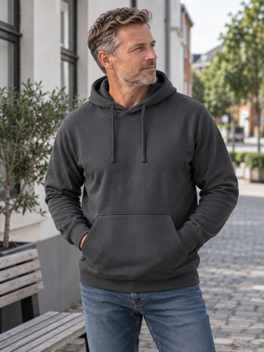 Casual Hoodie, Mørkegrå