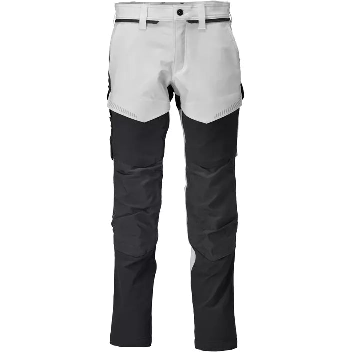 Mascot Customized Arbejdsbukser Full Stretch, Hvid/Stengrå, Herre - 22379-311-0689