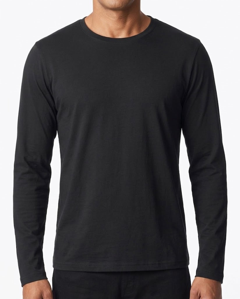 Basic T-shirt med langeærmer - Herre - Sort - Clique 029033