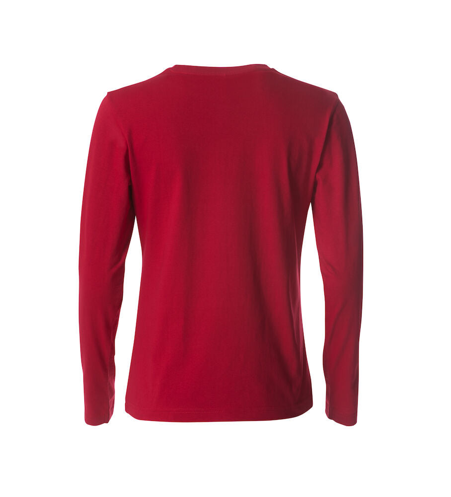 Basic Dame T-shirt med langeærmer - Rød - Clique 029034