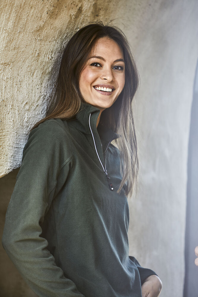 Melton Halfzip Dame - Rød - D.A.D 139045