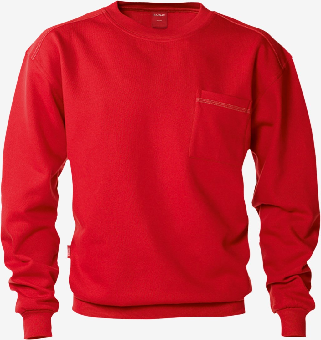 Kansas Match sweatshirt / arbejdstrøje, Rød - 100782-311