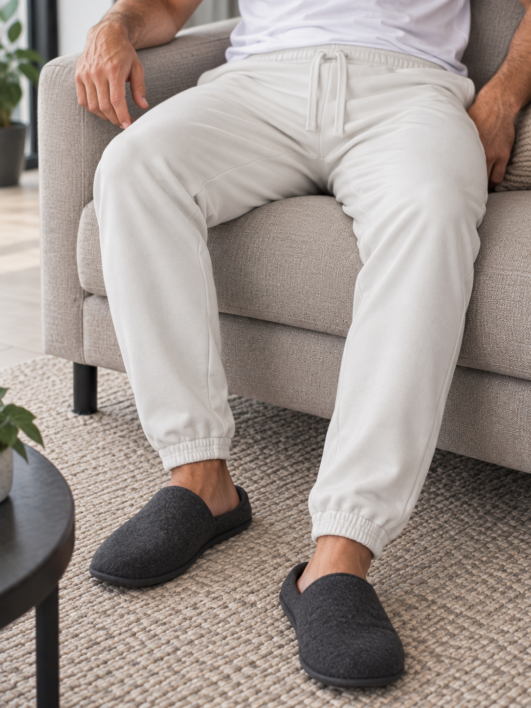Comfort Joggingbukser, Off-white