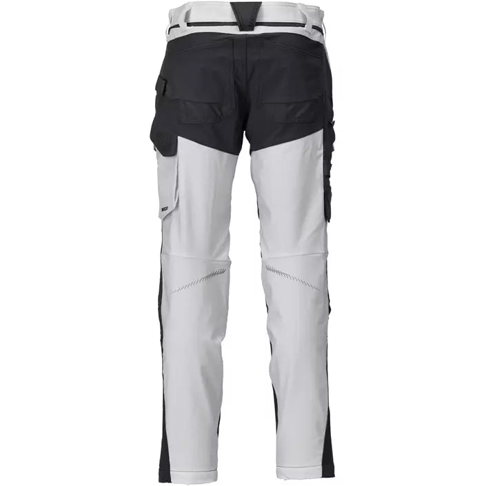 Mascot Customized Arbejdsbukser Full Stretch, Hvid/Stengrå, Herre - 22379-311-0689