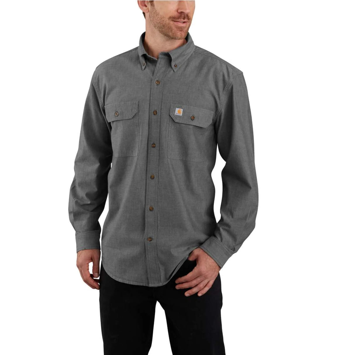 Chambray skjorte, Black Chambray - Carhartt 104368 - BKC