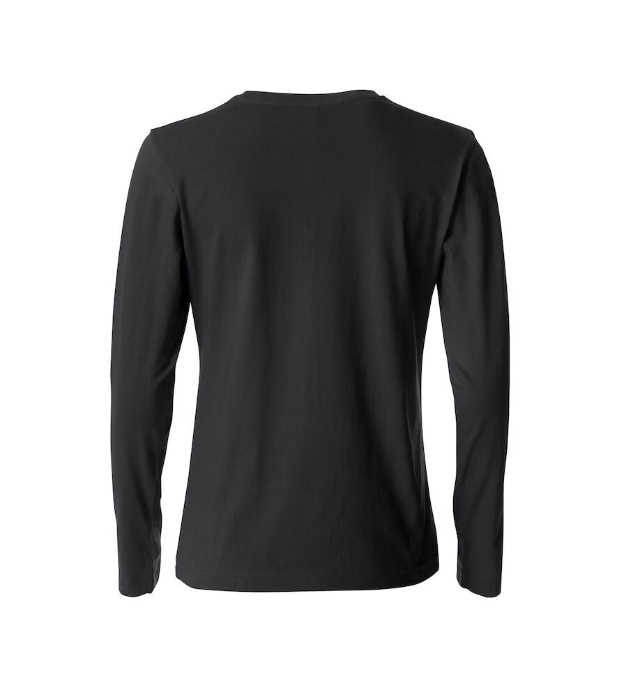 Basic Dame T-shirt med langeærmer - Sort - Clique 029034