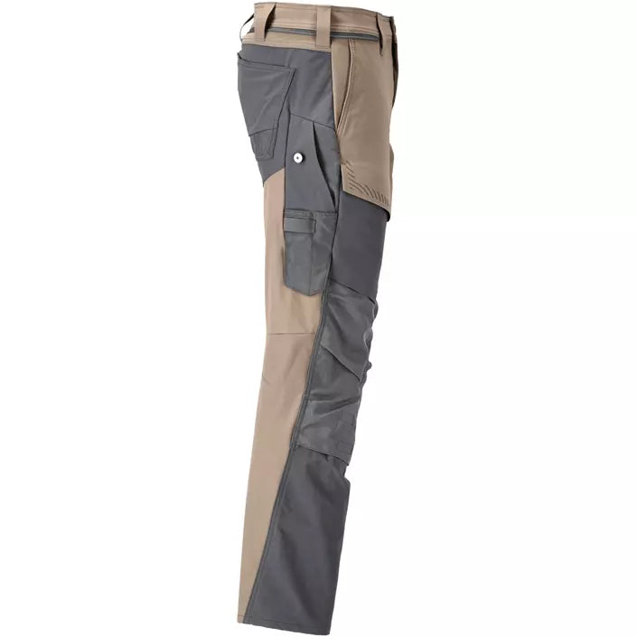 Mascot Customized Arbejdsbukser Full Stretch, Mørk Sand/Stengrå, Herre - 22379-311-5689