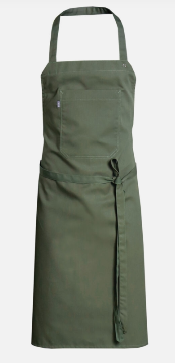 Oliven kokkeforklæde med brystlomme - 6100019